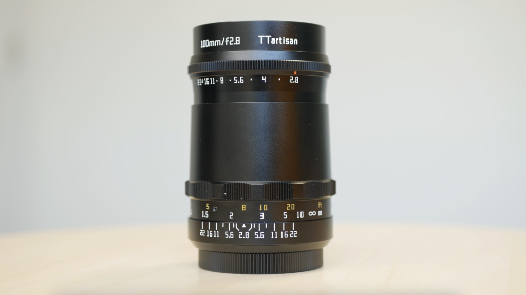 TTArtisan 100mm F2.8 Lens from the side